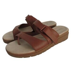 Bare Traps Women's Rowan Slip On Brown Adjustable Thong Sandals Size 7.5W
